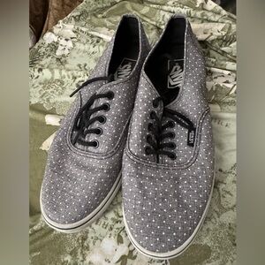 Vans Gray Polka Dot Lace Up Shoes